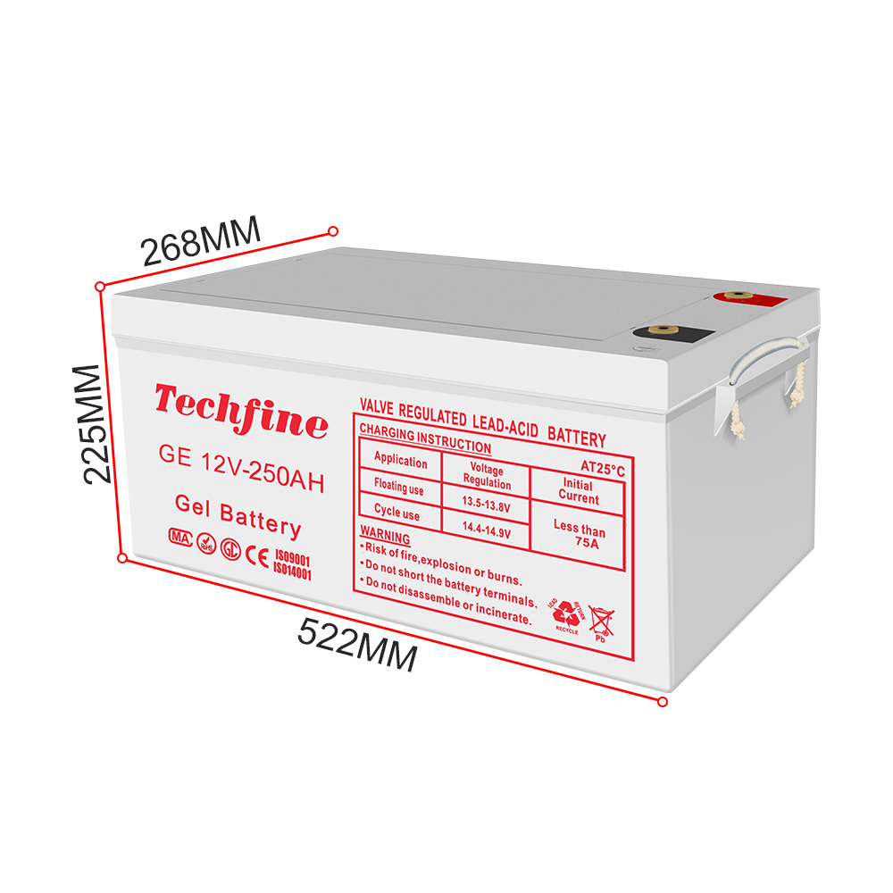 Techfine solar battery 12V 250AH Gel Battery off grid